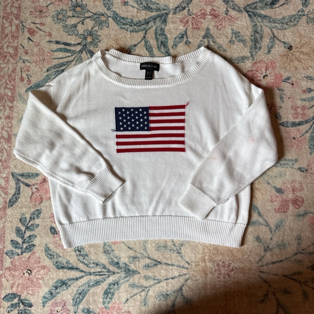 White American Flag Sweater